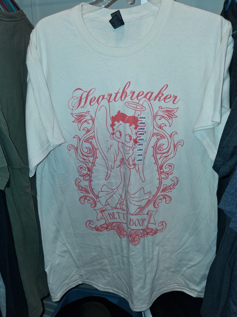 Betty Boop Heartbreaker Graphic T-Shirt - White with Pink Print